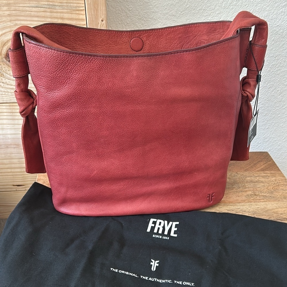 Frye Nora Knotted Hobo burgundy purse NWT - Picture 11 of 11